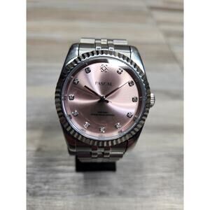 Luxury Pascal Women’s Diamonds Watch. Pink Dial 36mm, 100m, Automatic Movement
